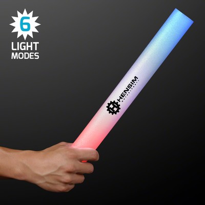 Red White & Blue LED Foam Batons 16" Cheer Sticks - PRINTED