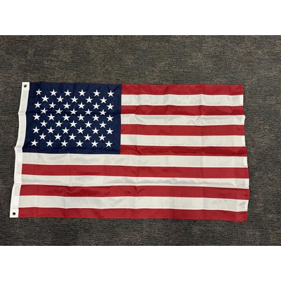USA Flag / Banner(3' x 5'') Nylon with sewn stripes and embroidered stars with 2 grommets
